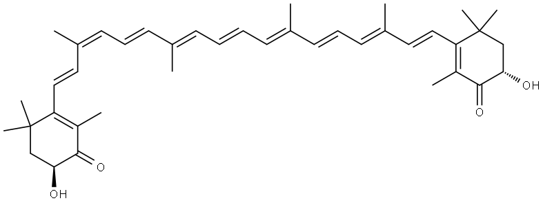 β,β-Carotene-4,4'-dione, 3,3'-dihydroxy-, (3S,3'S,9-cis)- Structure