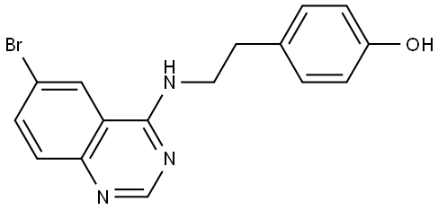 Phenol, 4-[2-[(6-bromo-4-quinazolinyl)amino]ethyl]- Structure