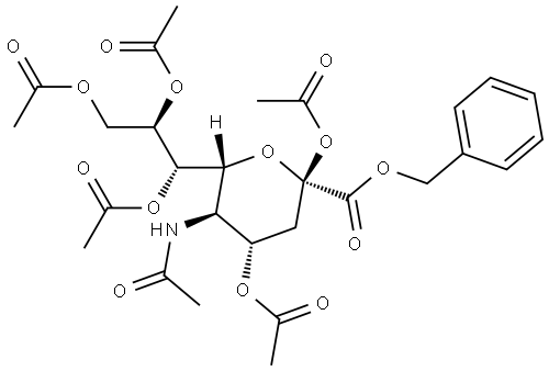 β-Neuraminic acid, N-acetyl-, phenylmethyl ester, 2,4,7,8,9-pentaacetate Structure