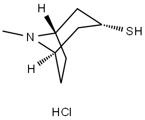 (3-exo)-8-Methyl-8-azabicyclo[3.2.1]octane-3-thiol hydrochloride Structure