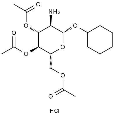 β-D-Glucopyranoside, cyclohexyl 2-amino-2-deoxy-, 3,4,6-triacetate, hydrochloride Structure