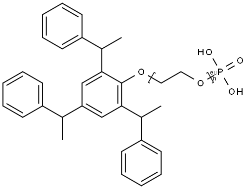 Poly(oxy-1,2-ethanediyl), .alpha.-phosphono-.omega.-2,4,6-tris(1-phenylethyl)phenoxy- Structure