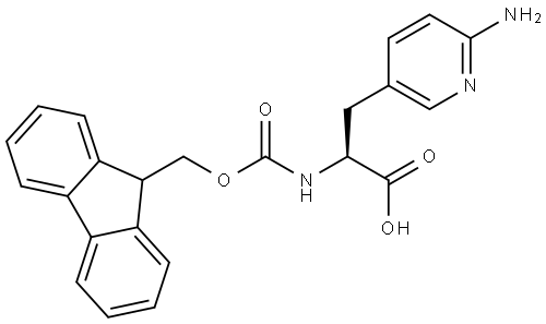 3-Pyridinepropanoic acid, 6-amino-α-[[(9H-fluoren-9-ylmethoxy)carbonyl]amino]-, (αS)- Structure