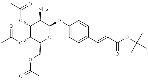 2-Propenoic acid, 3-[4-[(3,4,6-tri-O-acetyl-2-amino-2-deoxy-α-D-galactopyranosyl)oxy]phenyl]-, 1,1-dimethylethyl ester, (E)- Structure