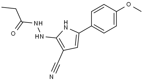 Propanoic acid, 2-[3-cyano-5-(4-methoxyphenyl)-1H-pyrrol-2-yl]hydrazide Structure