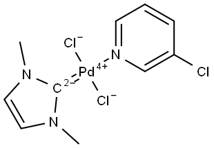 Palladium, dichloro(3-chloropyridine-κN)(1,3-dihydro-1,3-dimethyl-2H-imidazol-2-ylidene)-, (SP-4-1)- (ACI) Structure