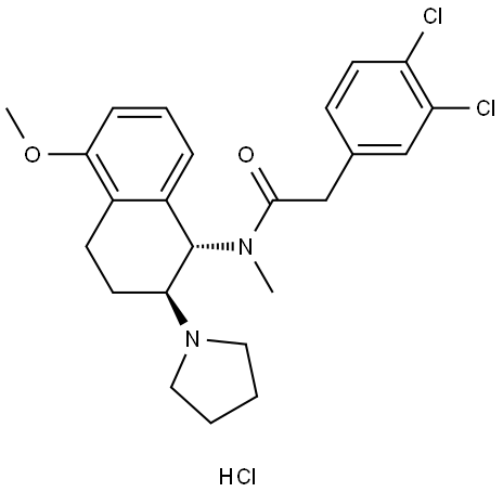 Benzeneacetamide, 3,4-dichloro-N-methyl-N-[1,2,3,4-tetrahydro-5-methoxy-2-(1-pyrrolidinyl)-1-naphthalenyl]-, monohydrochloride, trans- Structure