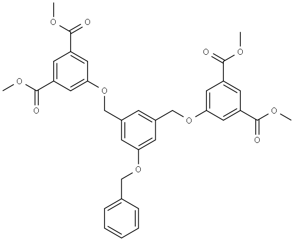 1,1′,3,3′-Tetramethyl 5,5′-[[5-(phenylmethoxy)-1,3-phenylene]bis(methyleneoxy)]bis[1,3-benzenedicarboxylate] Structure