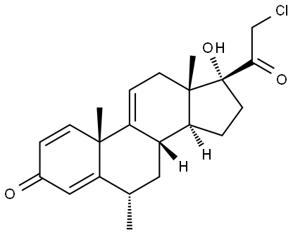 Pregna-1,4,9(11)-triene-3,20-dione, 21-chloro-17-hydroxy-6-methyl-, (6α)- Structure