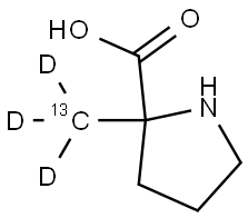 2-(Methyl-13C-d3)pyrrolidine-2-carboxylic acid Structure