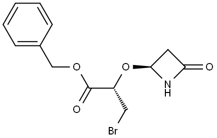 rel-Phenylmethyl (2R)-3-bromo-2-[[(2R)-4-oxo-2-azetidinyl]oxy]propanoate 구조식 이미지