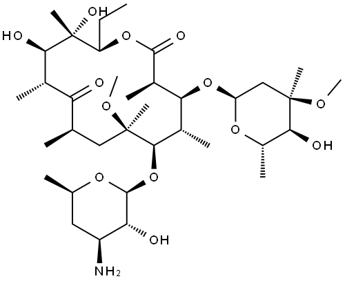 Erythromycin, N,N-didemethyl-6-O-methyl- Structure