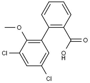 3',5'-Dichloro-2'-methoxy[1,1'-biphenyl]-2-carboxylic acid Structure