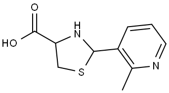 4-Thiazolidinecarboxylic acid, 2-(2-methyl-3-pyridinyl)- Structure