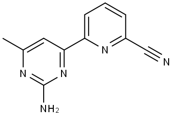 2-Amino-4-methyl-6-(6'-cyano-2'-pyridyl)pyrimidine Structure