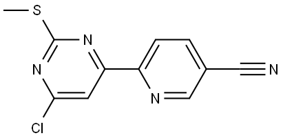 6-Chloro-2-methylthio-4-(5'-cyano-2'-pyridyl)pyrimidine 구조식 이미지