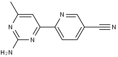 2-Amino-6-methyl-4-(5'-cyano-2'-pyridyl)pyrimidine Structure