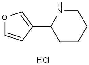 Piperidine, 2-(3-furanyl)-, hydrochloride (1:1) Structure