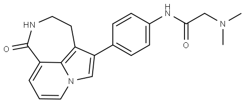 2-(dimethylamino)-N-(4-(1-oxo-1,2,3,4-tetrahydroazepino[3,4,5-hi]indolizin-5-yl)phenyl)acetamide Structure