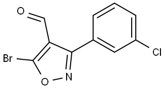 4-Isoxazolecarboxaldehyde, 5-bromo-3-(3-chlorophenyl)- Structure