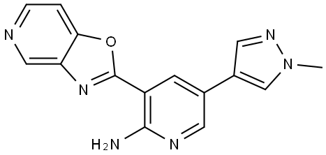 2-Pyridinamine, 5-(1-methyl-1H-pyrazol-4-yl)-3-oxazolo[4,5-c]pyridin-2-yl- Structure