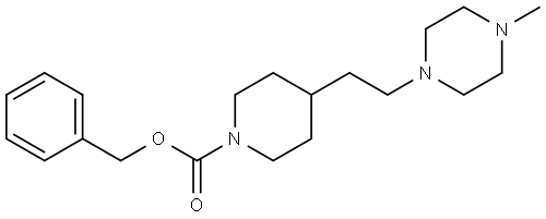 1-Piperidinecarboxylic acid, 4-[2-(4-methyl-1-piperazinyl)ethyl]-, phenylmethyl ester Structure