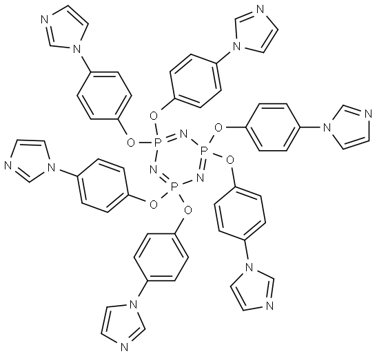 2,2,4,4,6,6-hexakis(4-(1H-imidazol-1-yl)phenoxy)-1,3,5,2l5,4l5,6l5-triazatriphosphinine Structure