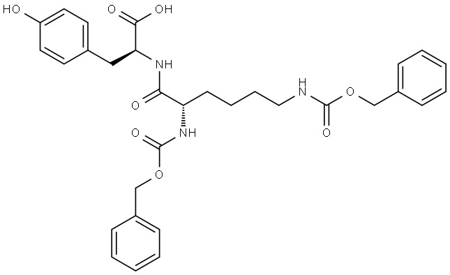 L-Tyrosine, N-(N2,N6-dicarboxy-L-lysyl)-, N,N-dibenzyl ester (6CI) 구조식 이미지