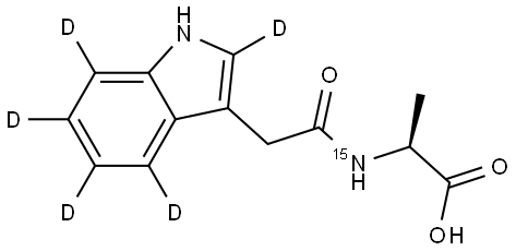 N-[2-(Indol-3-yl-2,4,5,6,7-d5)acetyl]-L-alanine-15N Structure