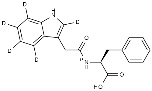 N-[2-(Indol-3-yl-2,4,5,6,7-d5)acetyl]-L-phenylalanine-15N Structure