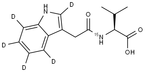 N-[2-(Indol-3-yl-2,4,5,6,7-d5)acetyl]-L-valine-15N Structure