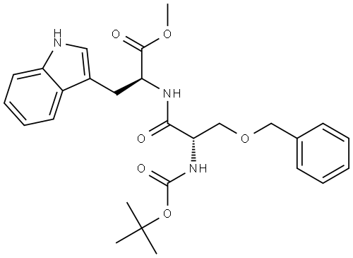 Methyl O-benzyl-N-(tert-butoxycarbonyl)-L-seryl-L-tryptophanate Structure