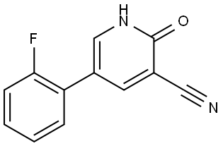 3-Pyridinecarbonitrile, 5-(2-fluorophenyl)-1,2-dihydro-2-oxo- Structure