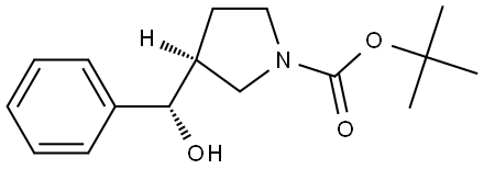 tert-butyl (S)-3-((S)-hydroxy(phenyl)methyl)pyrrolidine-1-carboxylate Structure