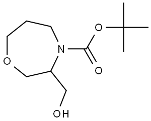 tert-butyl 3-(hydroxymethyl)-1, 4-oxazepane-4-carboxy1ate Structure