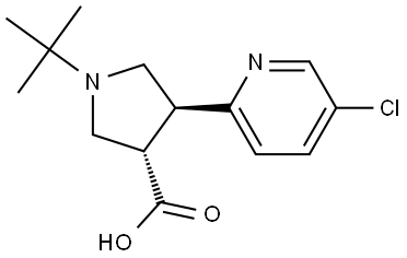 3-Pyrrolidinecarboxylic acid, 4-(5-chloro-2-pyridinyl)-1-(1,1-dimethylethyl)-, (3S,4S)- Structure