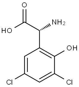 (2R)-2-AMINO-2-(3,5-DICHLORO-2-HYDROXYPHENYL)ACETIC ACID 구조식 이미지