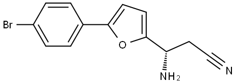 (3S)-3-AMINO-3-[5-(4-BROMOPHENYL)(2-FURYL)]PROPANENITRILE Structure