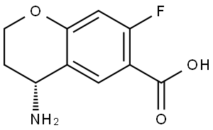 (4R)-4-amino-7-fluoro-3,4-dihydro-2H-1-benzopyran-6-carboxylic acid Structure