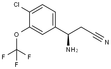 (3R)-3-AMINO-3-[4-CHLORO-3-(TRIFLUOROMETHOXY)PHENYL]PROPANENITRILE Structure