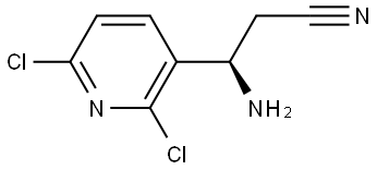 (3R)-3-AMINO-3-(2,6-DICHLORO(3-PYRIDYL))PROPANENITRILE Structure