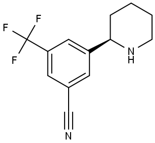 3-[(2R)-PIPERIDIN-2-YL]-5-(TRIFLUOROMETHYL)BENZONITRILE Structure