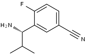 3-((1S)-1-AMINO-2-METHYLPROPYL)-4-FLUOROBENZENECARBONITRILE Structure