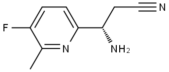 (3S)-3-AMINO-3-(5-FLUORO-6-METHYL (2-PYRIDYL))PROPANENITRILE Structure