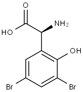 (2S)-2-AMINO-2-(3,5-DIBROMO-2-HYDROXYPHENYL)ACETIC ACID 구조식 이미지