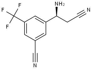 3-((1S)-1-AMINO-2-CYANOETHYL)-5-(TRIFLUOROMETHYL)BENZENECARBONITRILE Structure