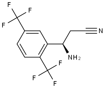 (3R)-3-AMINO-3-[2,5-BIS(TRIFLUOROMETHYL)PHENYL]PROPANENITRILE Structure