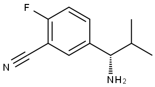 5-((1S)-1-AMINO-2-METHYLPROPYL)-2-FLUOROBENZENECARBONITRILE Structure