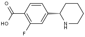 2-fluoro-4-[(2R)-piperidin-2-yl]benzoic acid Structure