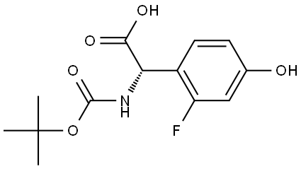 (2S)-2-{[(tert-butoxy)carbonyl]amino}-2-(2-fluoro-4-hydroxyphenyl)acetic acid Structure